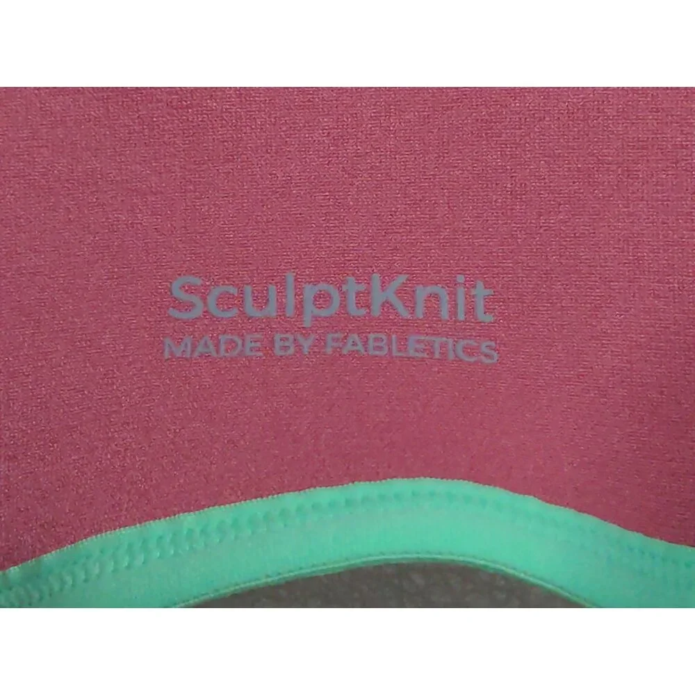 Fabletics Sculptknit‎ Leggings Womens M Pink Green High Waist Cut Out Athletic